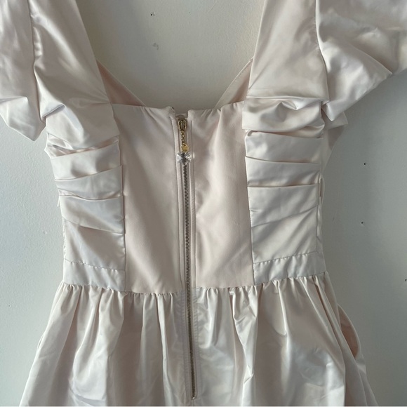 Elisabetta Franchi White Puff Sleeve Bubble Mini Dress 37547 - Picture 4 of 11